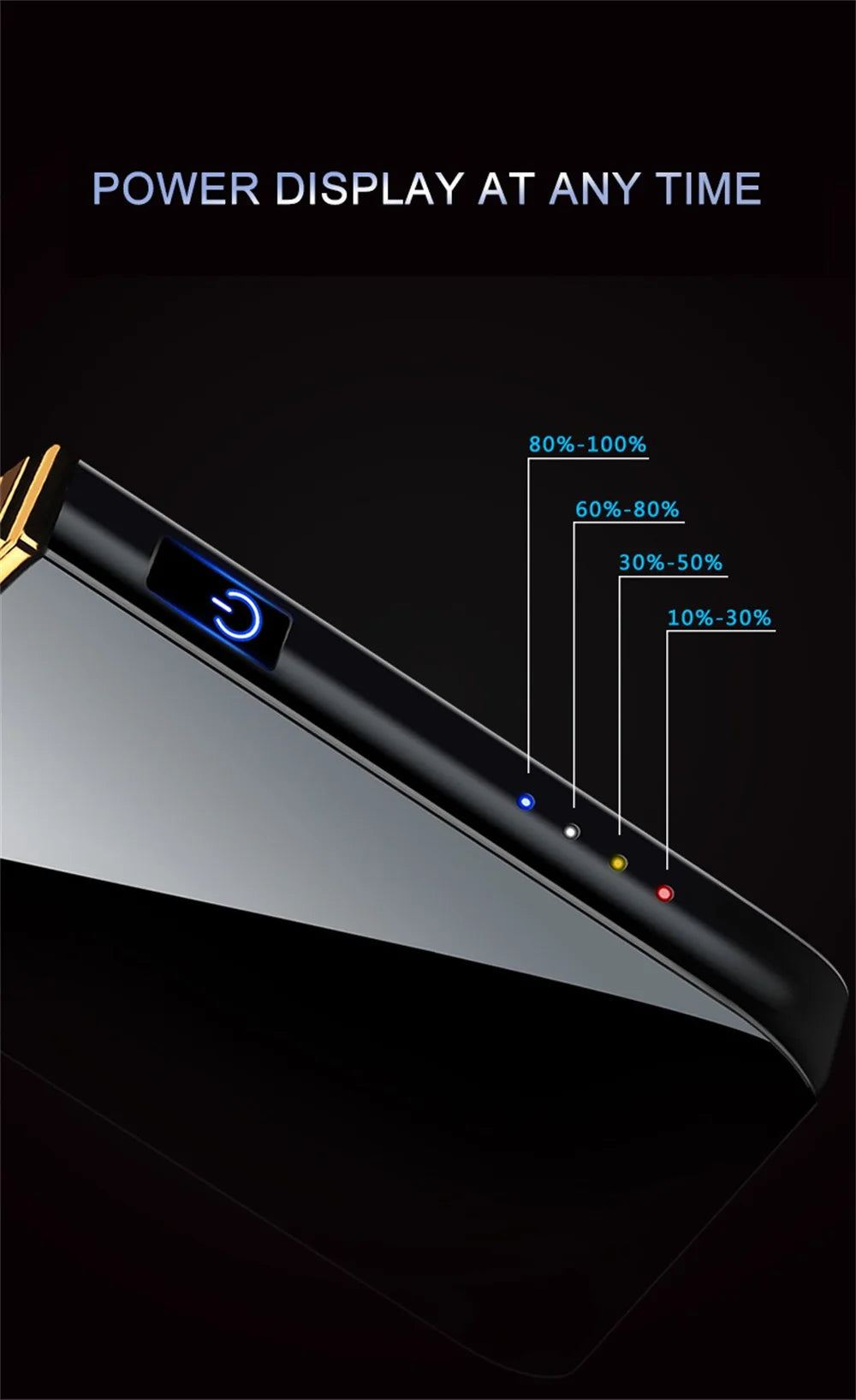 Electric Lighter - Double Arc - USB - LED - Touch Sensor