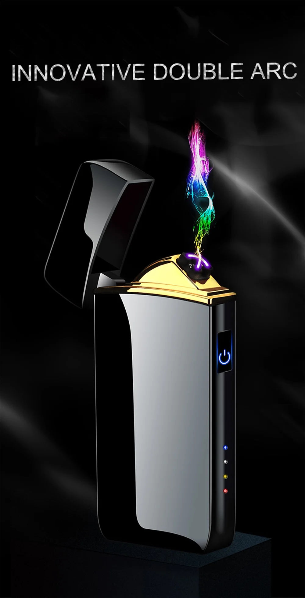 Electric Lighter - Double Arc - USB - LED - Touch Sensor
